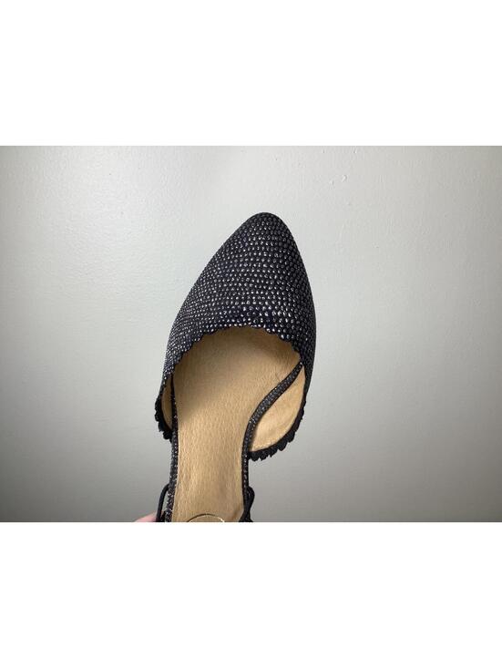 < Jack Rogers Camille Sparkle Lace-Up Pointed Toe Flats >